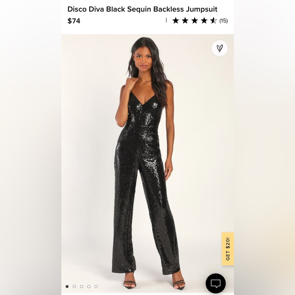 Lulus Black sequin jumpsuit M/L